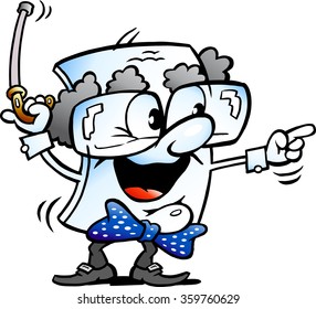 Vector Cartoon illustration of a Cute Old Grandpa Paper Mascot