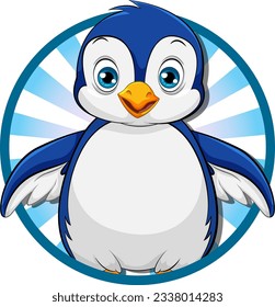 Vektorgrafik eines süßen Pinguins in Form eines Symbols