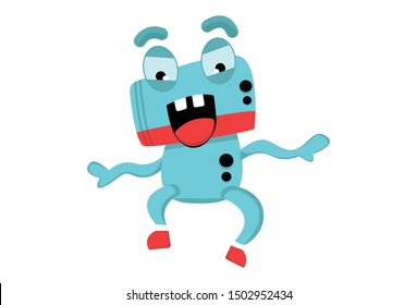 Vector cartoon illustration of cute robot is angry . Isolated on White background.