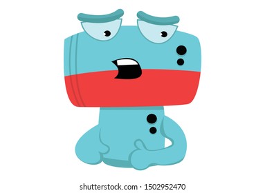 Vector cartoon illustration of cute robot. Isolated on White background.
