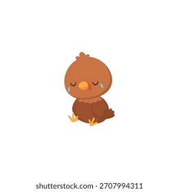 Ilustración de dibujos animados de Vector de un lindo niño triste Turquía