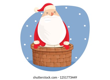 Vector cartoon illustration cute Santa Claus. Isolated on white background.