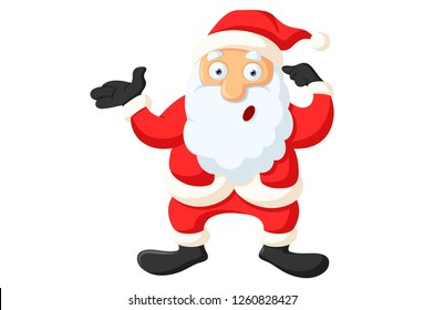 Vector cartoon illustration of cute Santa.
Isolated on white background.