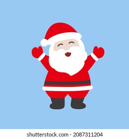 Vector cartoon illustration of cute smiling Santa Claus