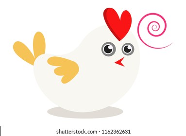 Vector cartoon illustration of cute sparrow. Isolated on white background.