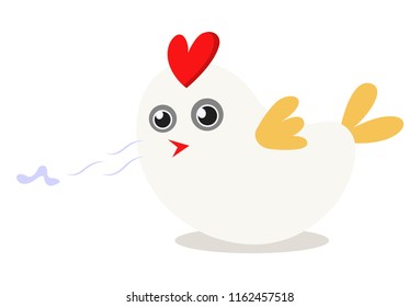 Vector cartoon illustration of cute sparrow . Isolated on white background.  