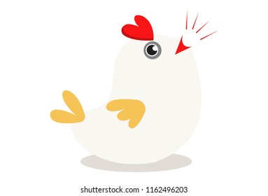 Vector cartoon illustration of cute sparrow tweet. Isolated on white background.  
