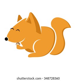 Vector cartoon illustration of cute Squirrel