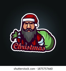 Vector cartoon illustration of cute traditional Santa Claus character. Christmas winter holiday design element.