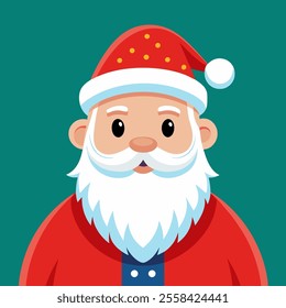 Vector cartoon illustration of cute traditional Santa Claus character