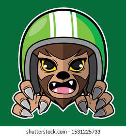 Vector cartoon illustration with Cute Werewolf Theme