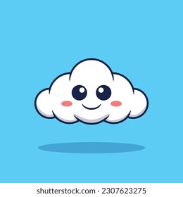 Dibujo vectorial de una linda nube blanca.