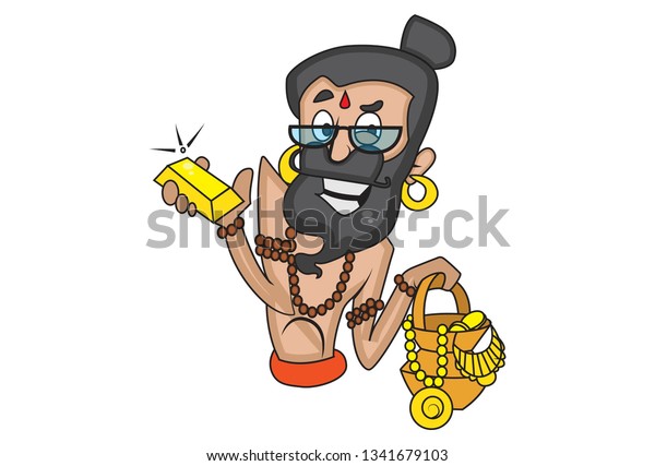 Vector Cartoon Illustration Data Baba Gold Stock Vector (Royalty Free ...