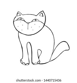 Vector cartoon illustration. Vector design element. Vector cat collection. Cartoon design style. Silhouette isolated. Cute vector illustration.