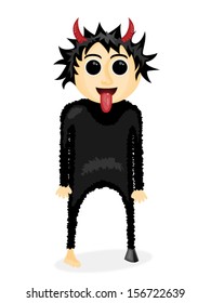Vector cartoon illustration of a devil./Devil