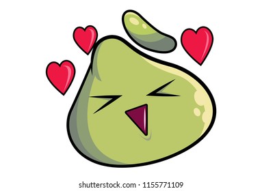 Vector cartoon illustration of dimsum in love. Isolated on white background.