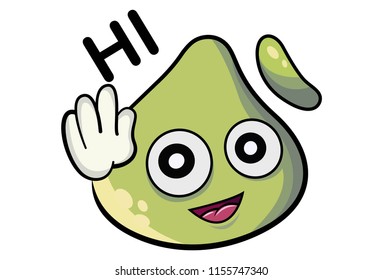 Vector cartoon illustration of dimsum saying hi. Isolated on white background.