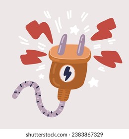 Dibujo vectorial Ilustración del icono de enchufe eléctrico.