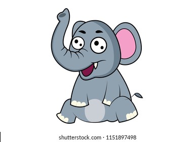 Vector cartoon illustration of elephant trunk .Isolated on white background.