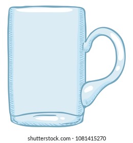 Vector Cartoon Illustration - Empty Beer Glass Tankard