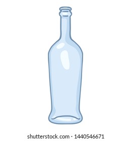 Vector Cartoon Illustration - Empty Glass Bottle