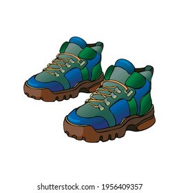 Vektorgrafik-Illustration - Extreme Wanderstiefel. Vorderansicht