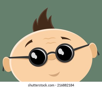 Vector cartoon illustration. Face.