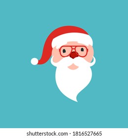 Vector cartoon illustration of friendly smiling Santa Claus Christmas design element. Stock