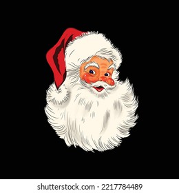 Vector cartoon illustration of friendly smiling Santa Claus