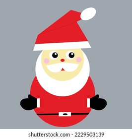 Vector cartoon illustration of friendly smiling Santa Claus. Christmas design