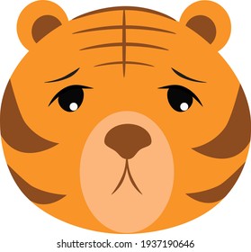 vector cartoon illustration fun head of tiger