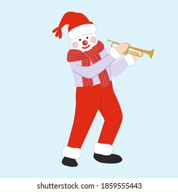 Vector Cartoon Illustration of a Funny Christmas Snowman for you Design