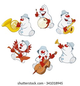 Vector Cartoon Illustration of a Funny Christmas Snowman for you Design