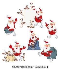 Vector Cartoon Illustration of Funny Cute Santa Claus for you Design