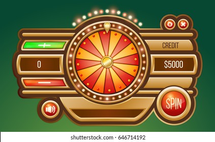 Vector cartoon illustration of a glowing wheel fortune or luck, isolated on a light background