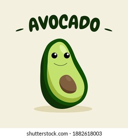 vector cartoon illustration graphic  of avocado good for kid learning