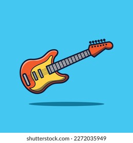 Vector cartoon illustration guitar icon