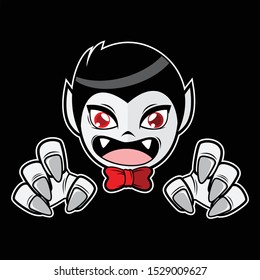 Vector cartoon  illustration with Halloween Theme