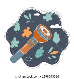 Ilustración de la caricatura vectorial de la linterna del bolsillo de la mano