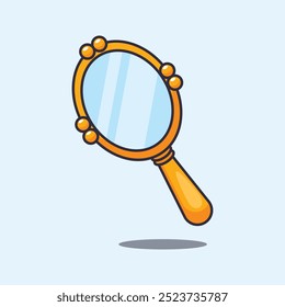 Vector cartoon illustration of hand mirror. Vector cartoon Illustration suitable for poster, brochure, web, mascot, sticker, logo and icon.