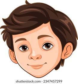 A vector cartoon illustration of a handsome man's face