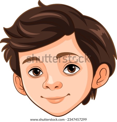 A vector cartoon illustration of a handsome man's face
