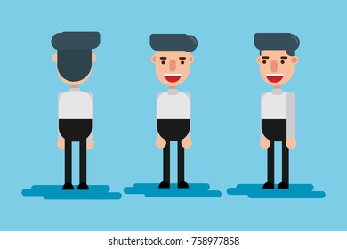 Vector - cartoon illustration of a handsome young businessman in various forms, eps 10.