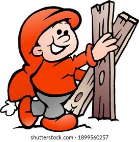 Vector Cartoon illustration of an happy Christmas Elf