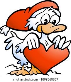 Vector Cartoon illustration of an happy Christmas Duck