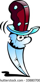 Vector Cartoon illustration of a happy knife
