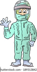 Vector Cartoon illustration of an happy Social Professional Worker