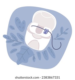 Vector cartoon Illustration of Happy tooth to brush your teeth. Oral hygiene, teeth cleaning.