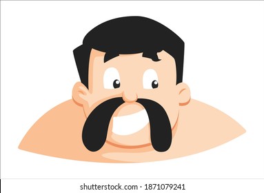 Vector cartoon illustration of a  happy wrestler. Isolated on a white background.