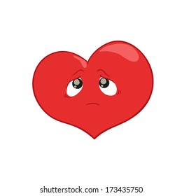 Vector cartoon illustration of a heart